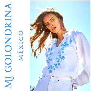 Mi Golondrina Selma Celeste blouse